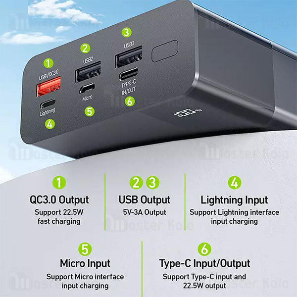 پاوربانک 30000 باوین Bavin PC006S توان 22.5 وات